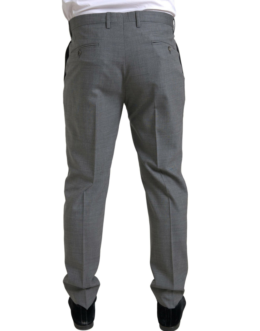 Dolce & Gabbana Graue Wolle Chino Skinny Männer Kleid Hose Hose