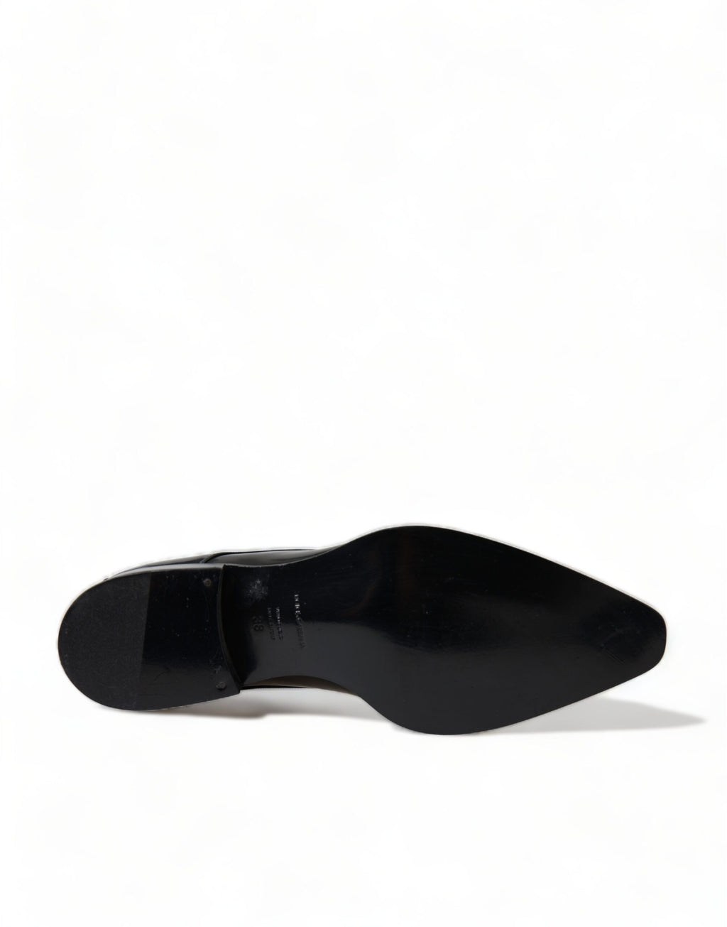 Dolce & Gabbana Black Leather Lace-Up Formal Flats Shoes