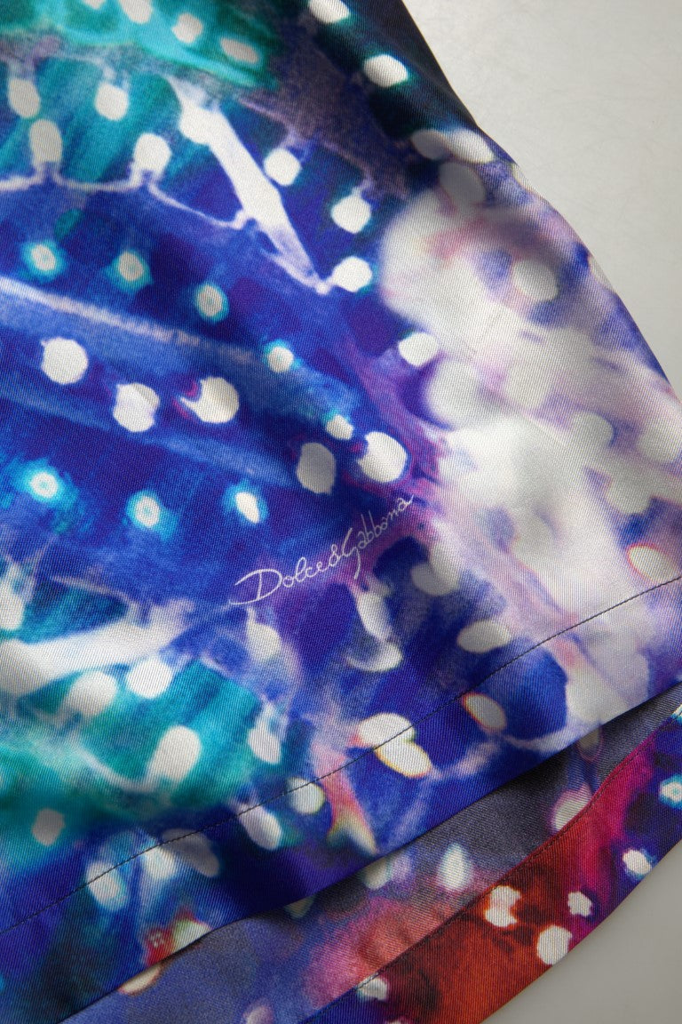 Dolce & Gabbana Multicolor Silk Psychedelic Print Men's Pajama Shirt