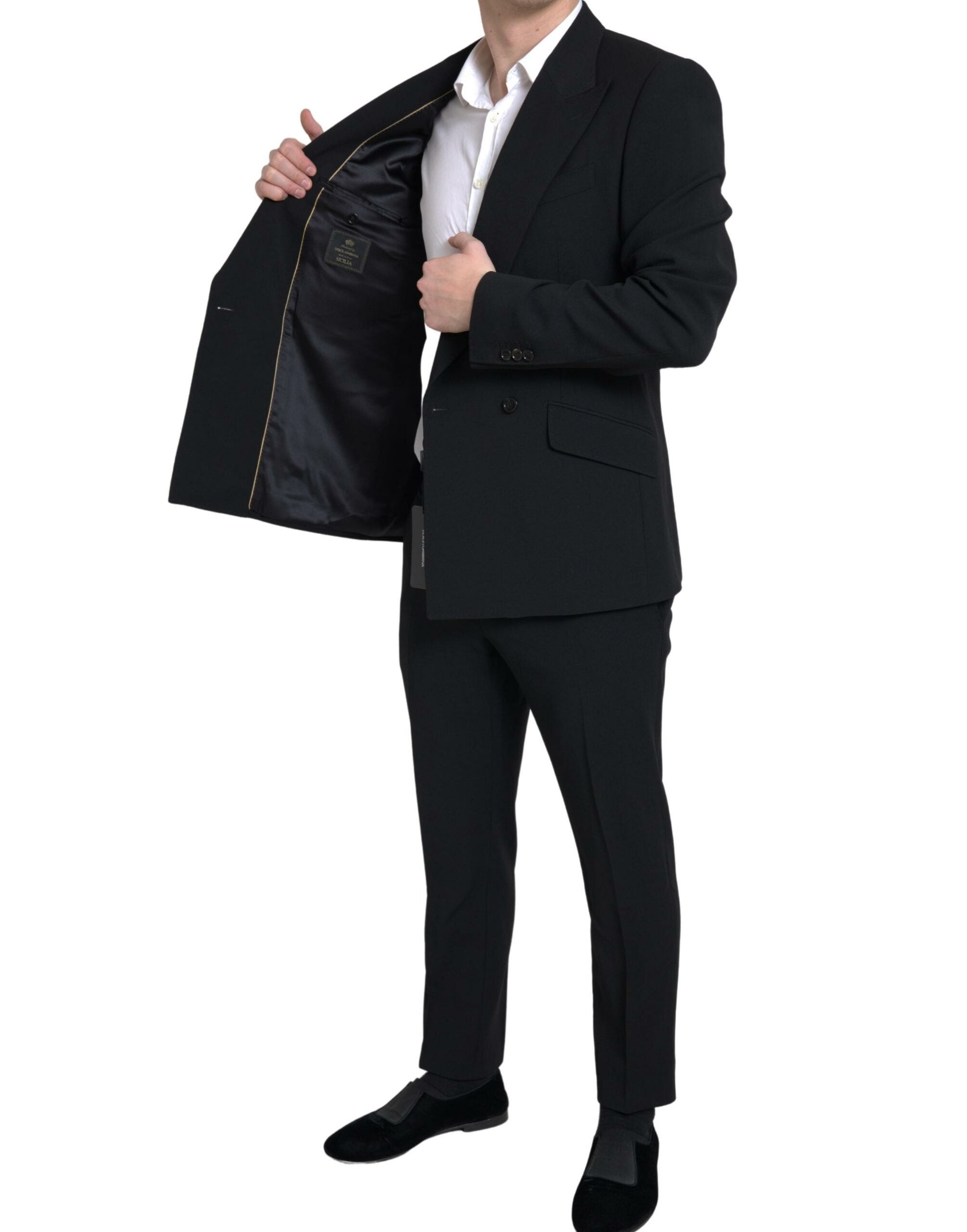 Dolce & Gabbana Black 2-piece Double-Breasted SICILIA Suit