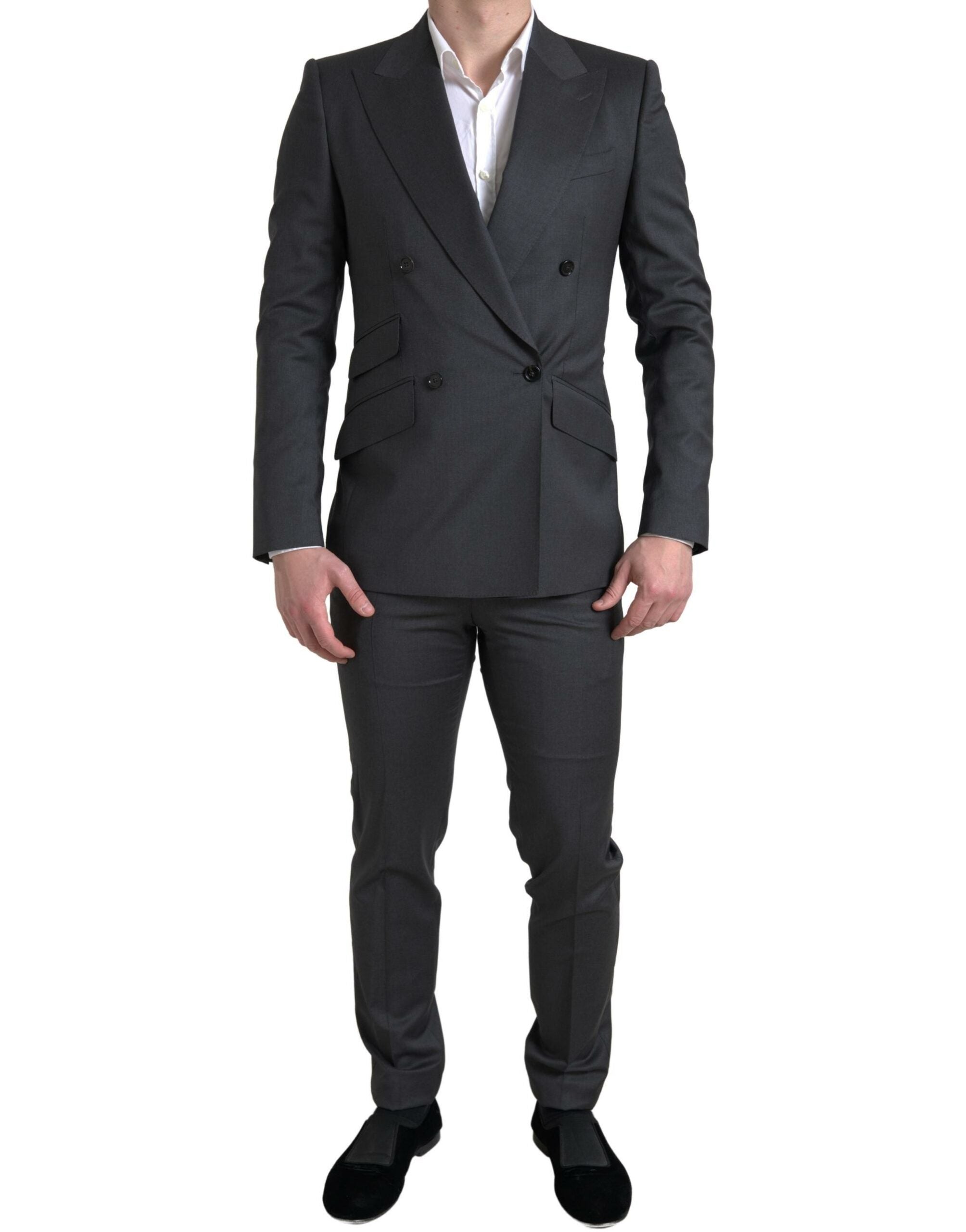 Dolce & Gabbana Grey Double-Breasted 2-Piece SICILIA Suit