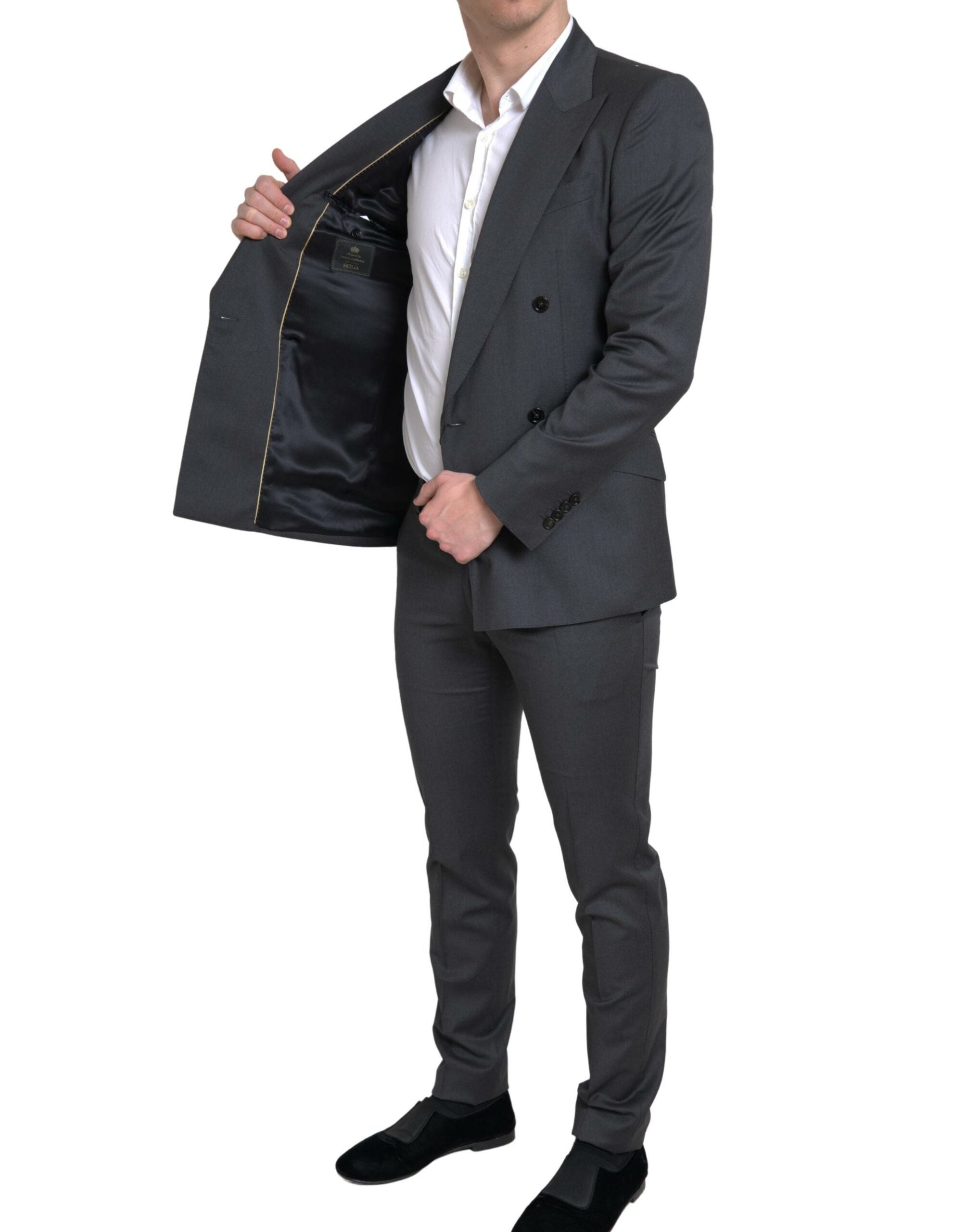 Dolce & Gabbana Grey Double-Breasted 2-Piece SICILIA Suit