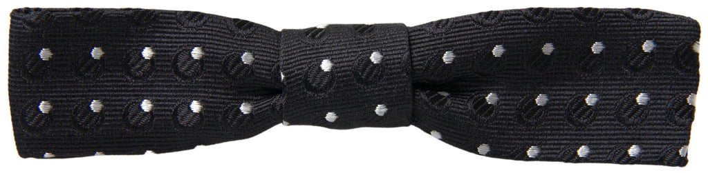 Dolce & Gabbana Black Polka Dot Silk Adjustable Men's Bow Tie