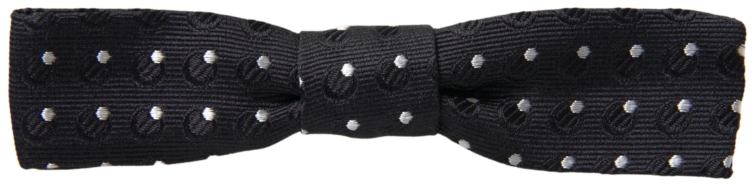 Dolce & Gabbana Black Polka Dot Silk Adjustable Men's Bow Tie