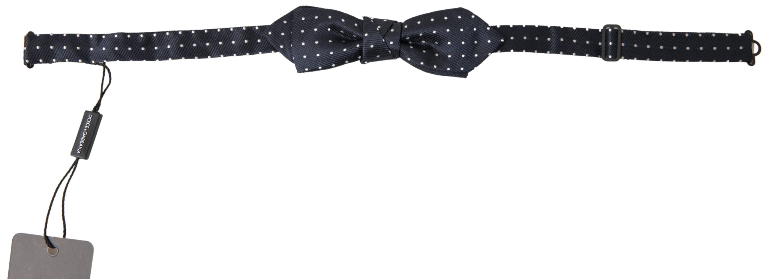 Dolce & Gabbana Men's Blue Polka Dot Silk Bow Tie with Adjustable Neckband