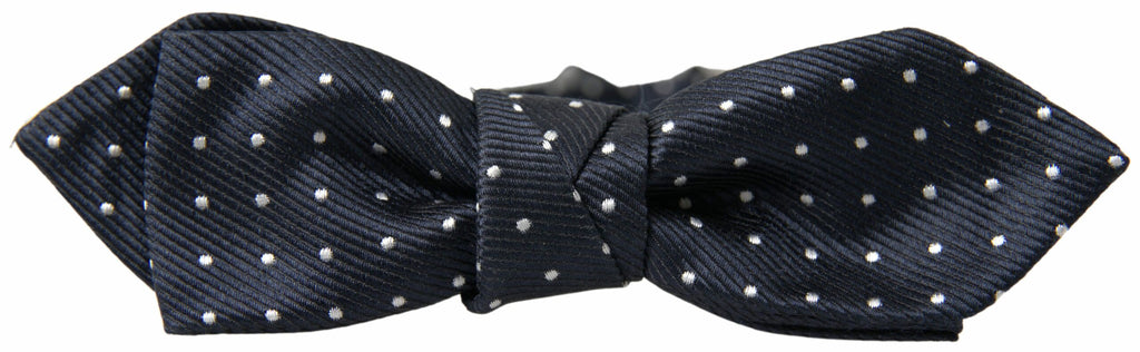 Dolce & Gabbana Men's Blue Polka Dot Silk Bow Tie with Adjustable Neckband