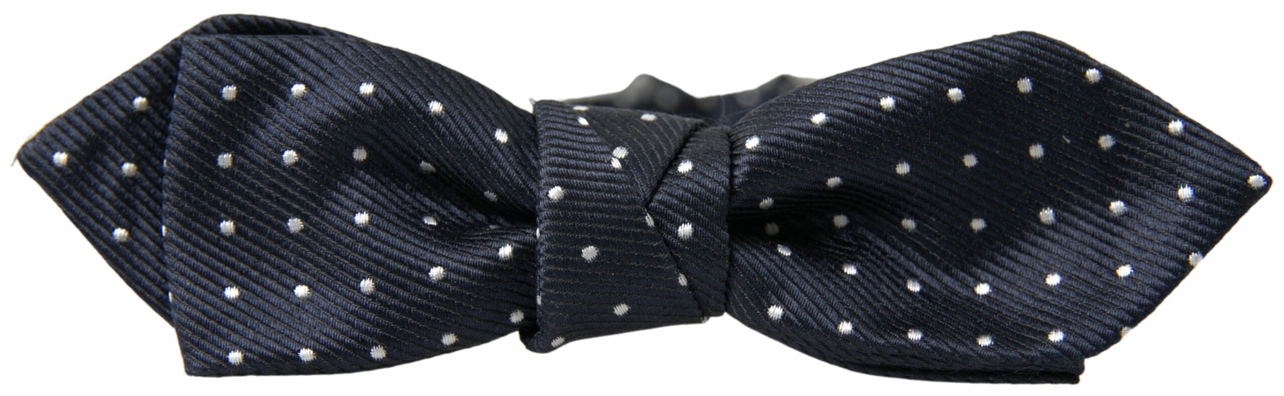 Dolce & Gabbana Men's Blue Polka Dot Silk Bow Tie with Adjustable Neckband