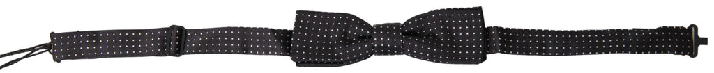 Dolce & Gabbana Black Polka Dot Silk Adjustable Men's Bow Tie