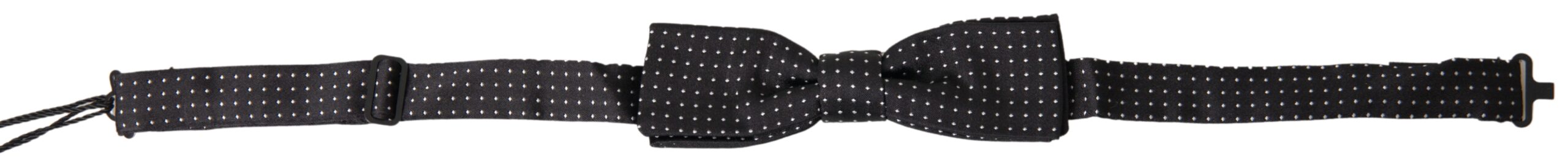 Dolce & Gabbana Black Polka Dot Silk Adjustable Men's Bow Tie