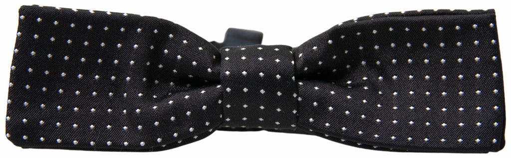 Dolce & Gabbana Black Polka Dot Silk Adjustable Men's Bow Tie