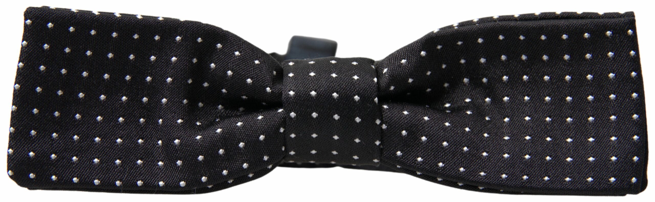 Dolce & Gabbana Black Polka Dot Silk Adjustable Men's Bow Tie