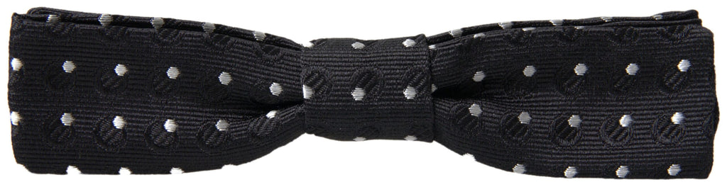 Dolce & Gabbana Black Polka Dot Silk Adjustable Men's Bow Tie