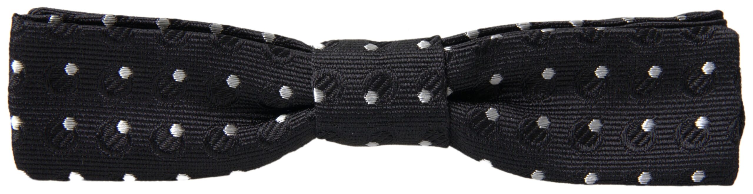 Dolce & Gabbana Black Polka Dot Silk Adjustable Men's Bow Tie