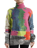 Dolce & Gabbana Multicolor Mohair Turtleneck Sweater