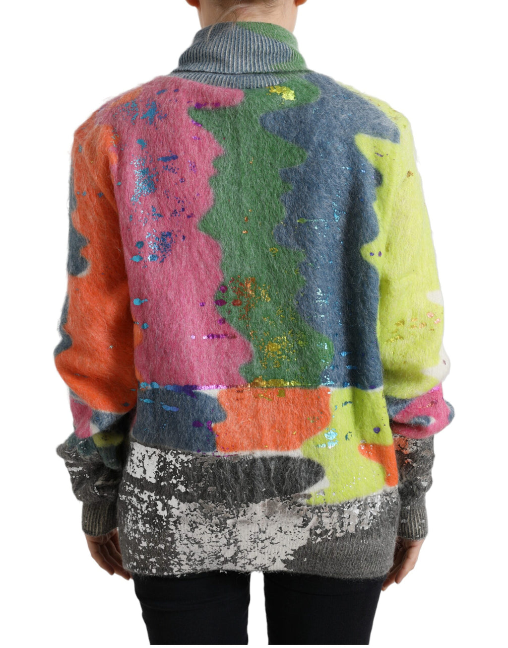 Dolce & Gabbana Multicolor Mohair Turtleneck Sweater