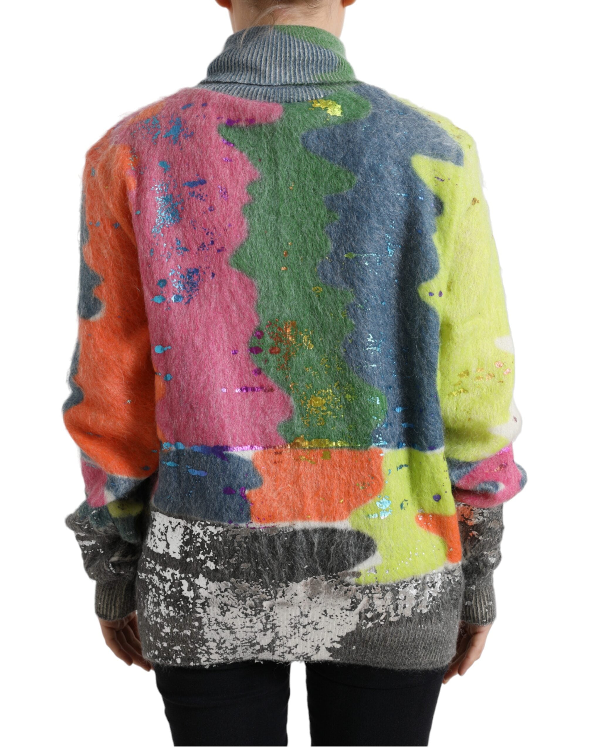 Dolce & Gabbana Multicolor Mohair Turtleneck Sweater