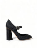 Dolce & Gabbana Schwarz Brokat Mary Janes Heels Pumps Schuhe