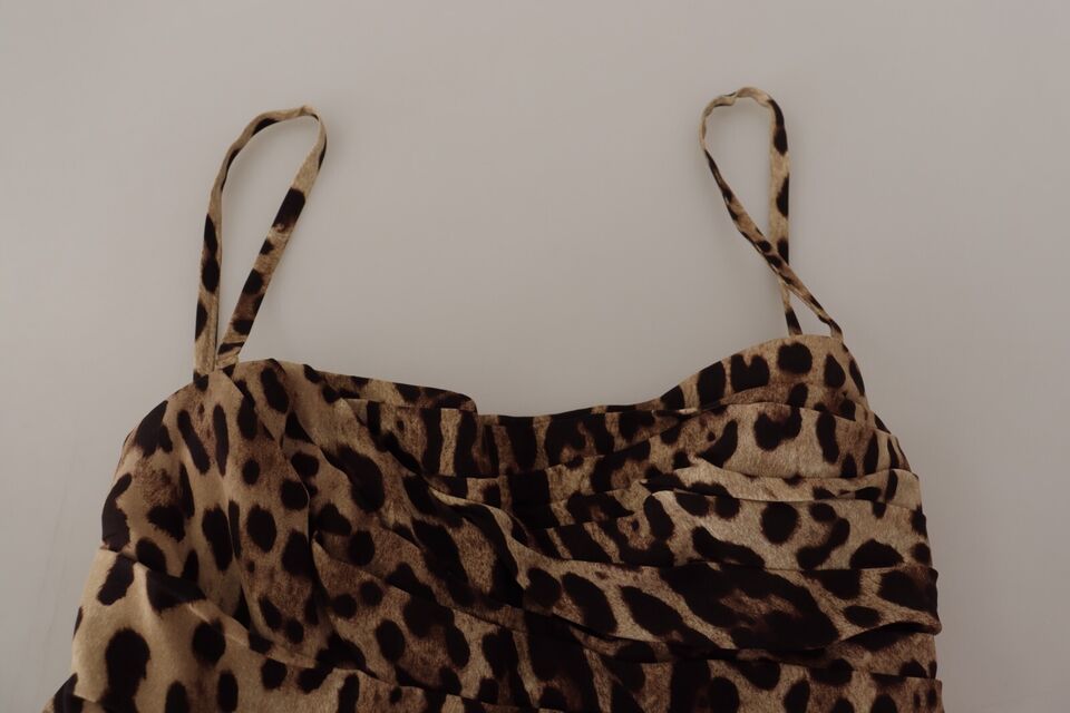 Dolce & Gabbana Leopard Print Ruffled Midi Dress