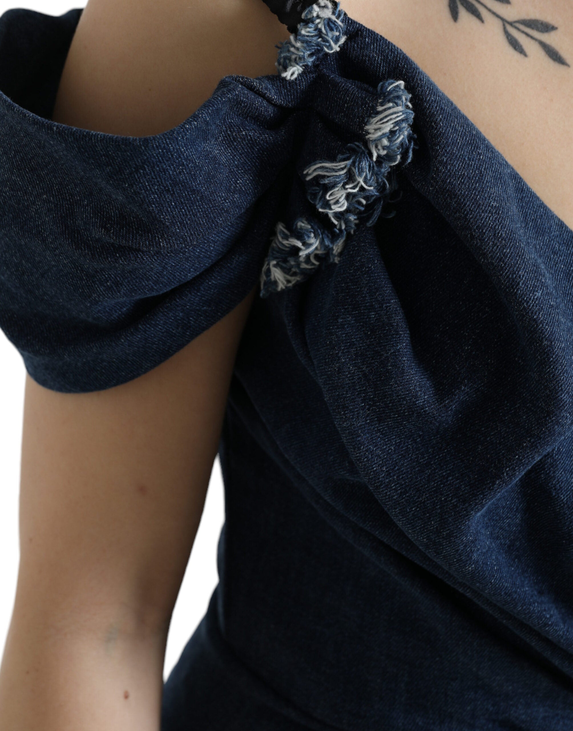 Dolce & Gabbana Blue Patchwork Two-Tone Denim Minidress
