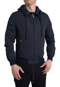 Dolce & Gabbana Blue Logo Polyester Full-Zip Hoodie