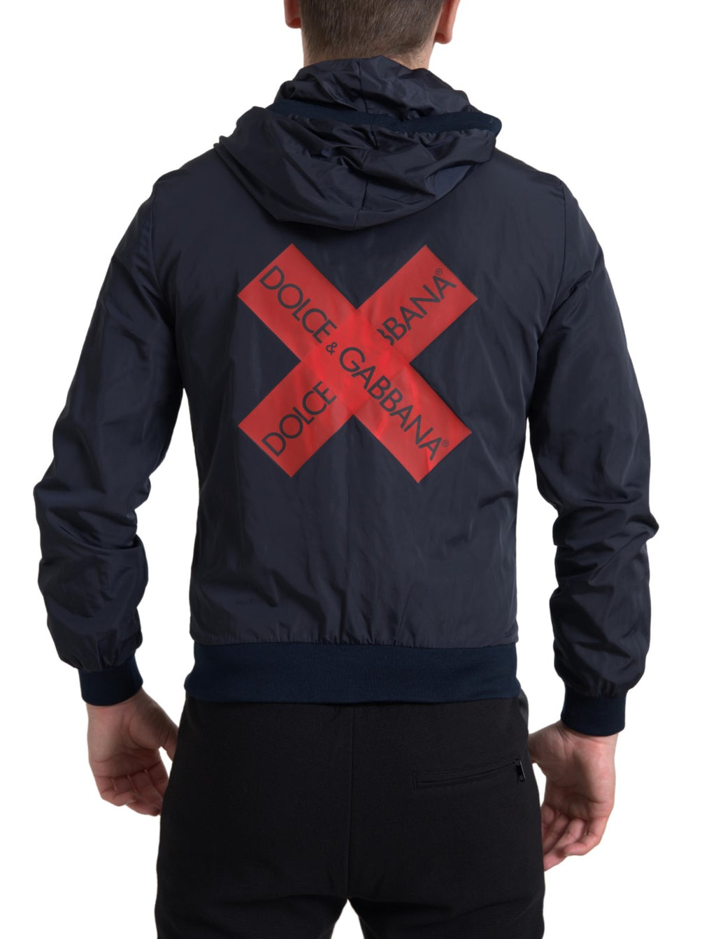 Dolce & Gabbana Blue Logo Polyester Full-Zip Hoodie