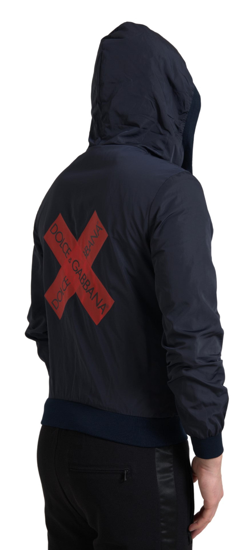 Dolce & Gabbana Blue Logo Polyester Full-Zip Hoodie