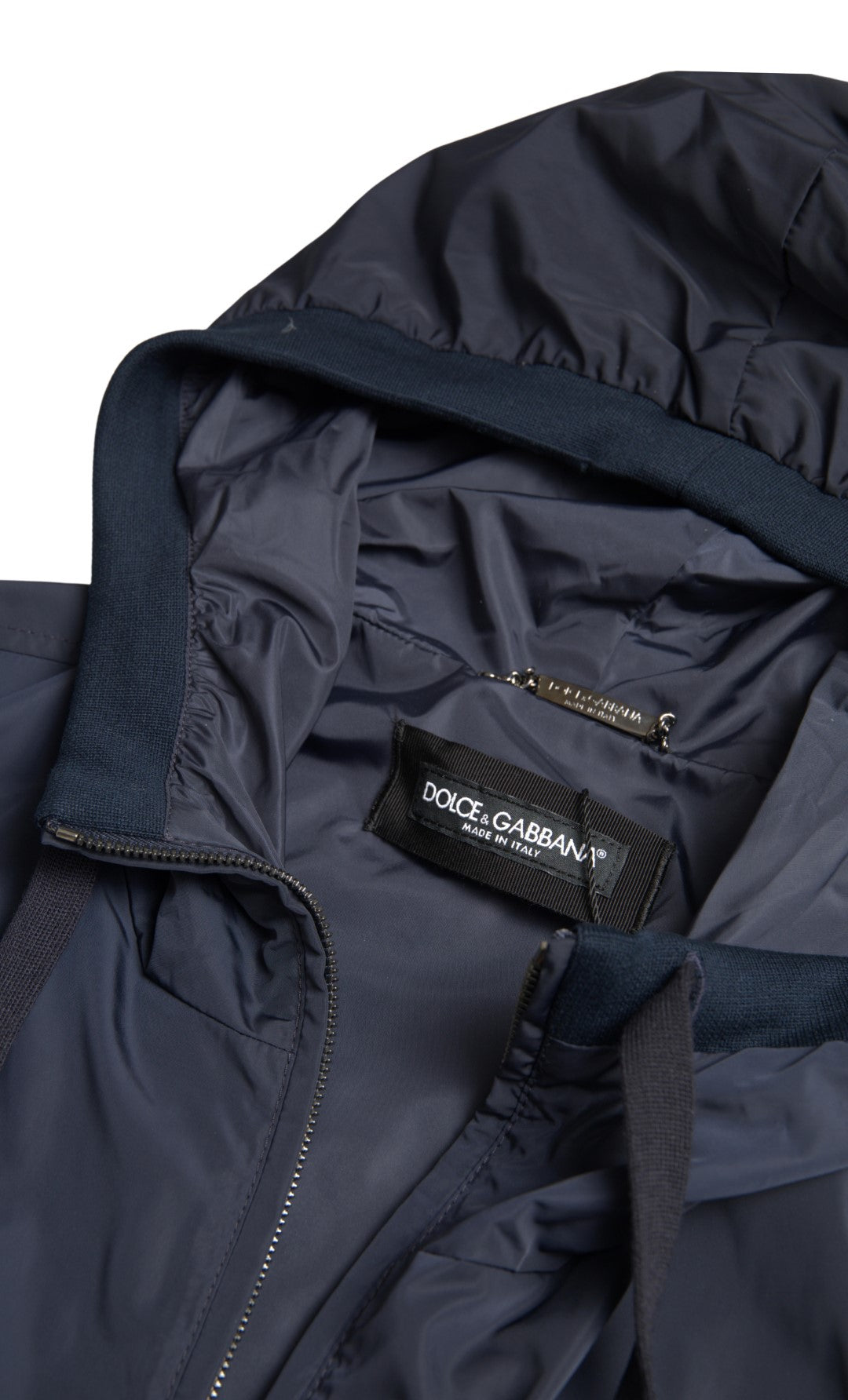 Dolce & Gabbana Blue Logo Polyester Full-Zip Hoodie