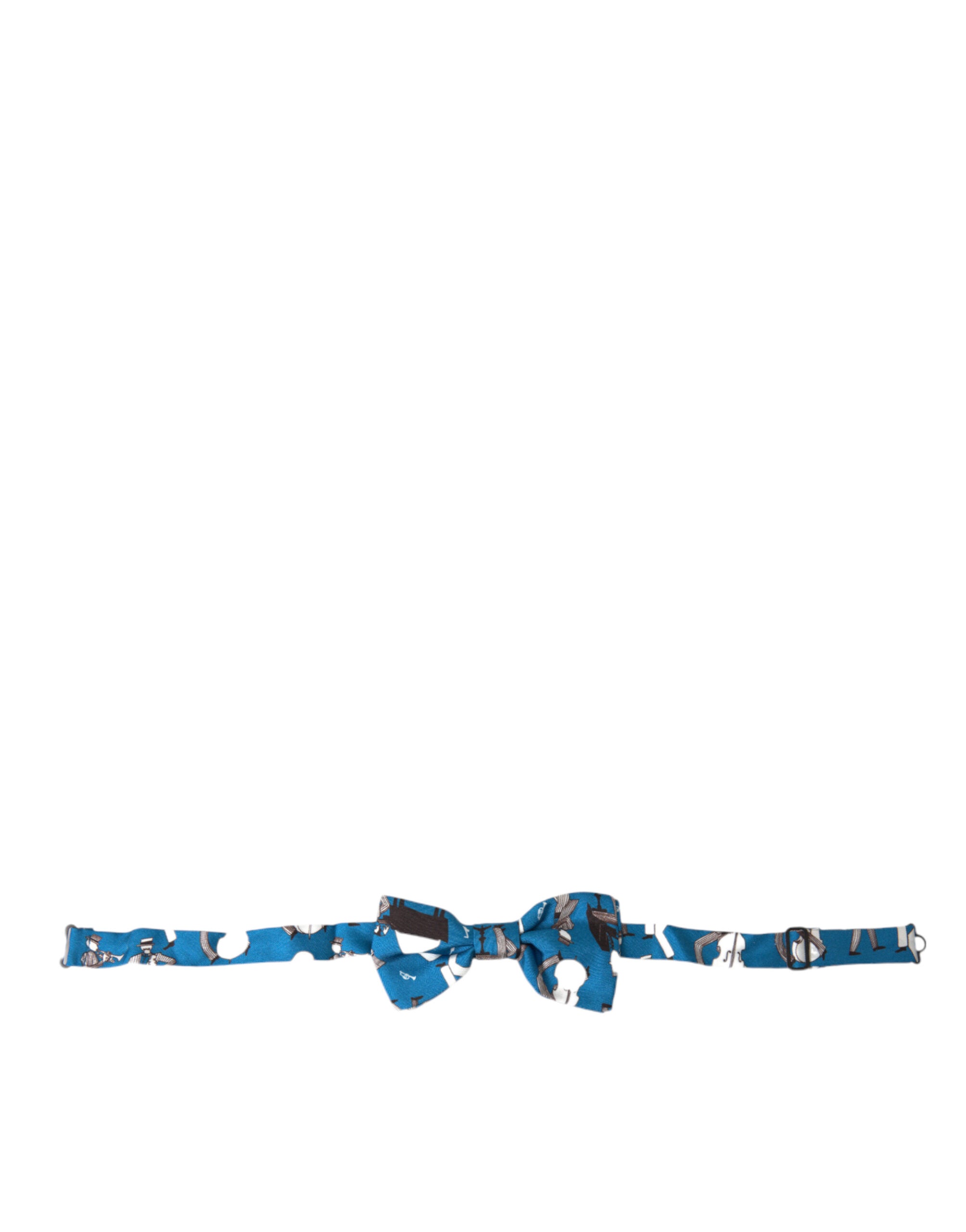 Dolce & Gabbana Blaue Jazz Club Seidenfliege mit verstellbarem Ausschnitt Papillon Fliege