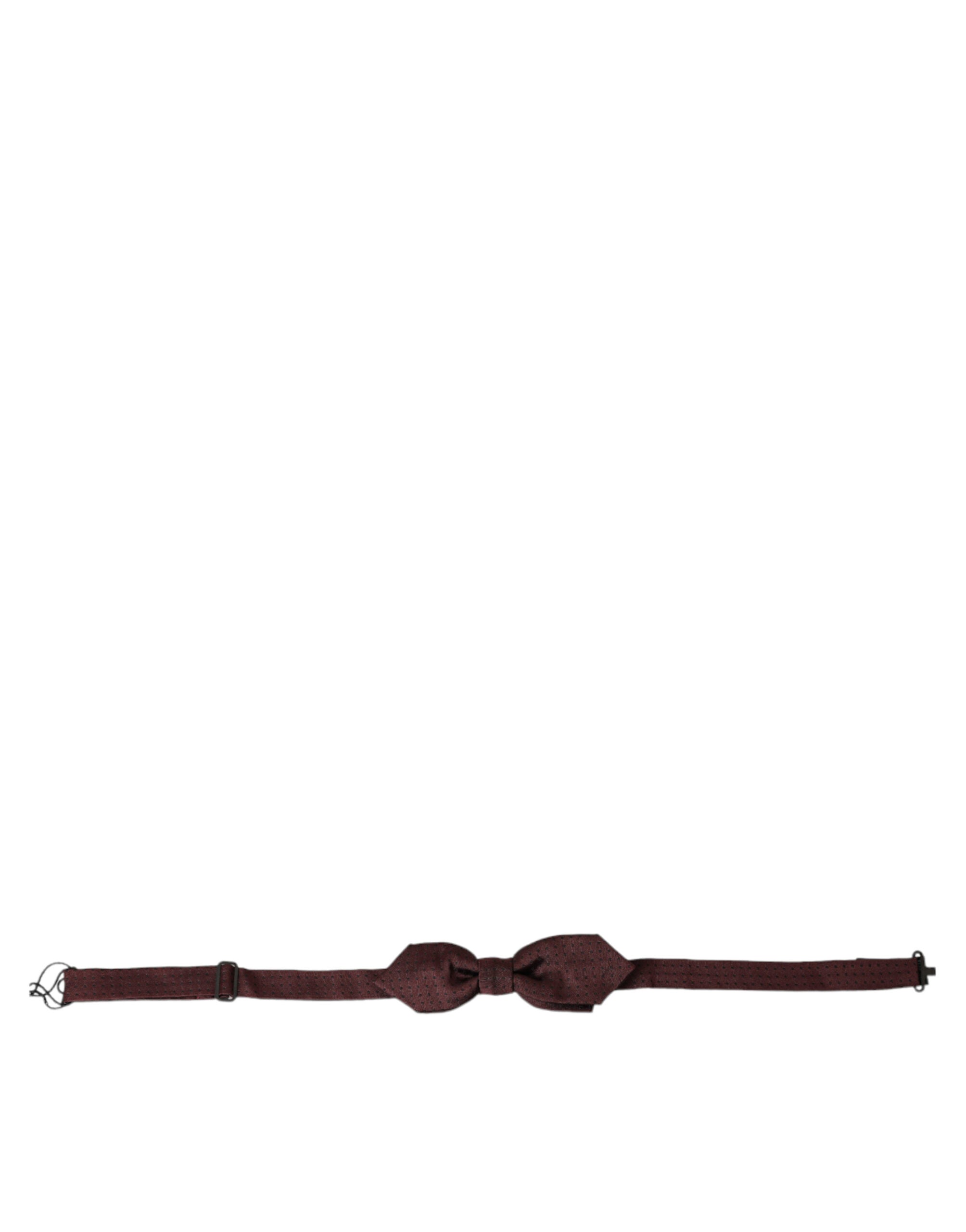 Dolce & Gabbana Red Burgundy Slim Adjustable Bow Tie with Neck Band