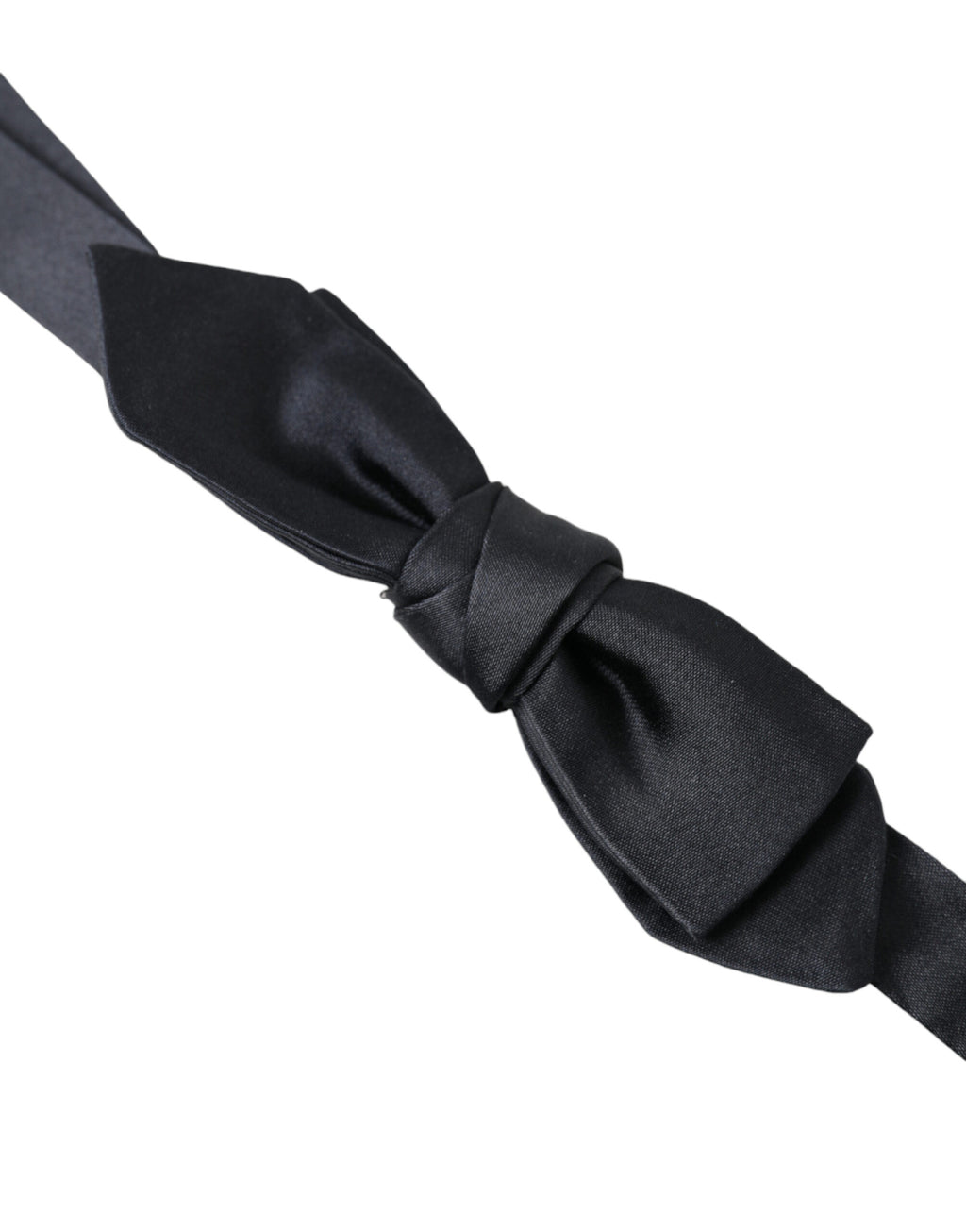 Dolce & Gabbana Dark Blue Silk Satin Adjustable Neck Men's Bow Tie