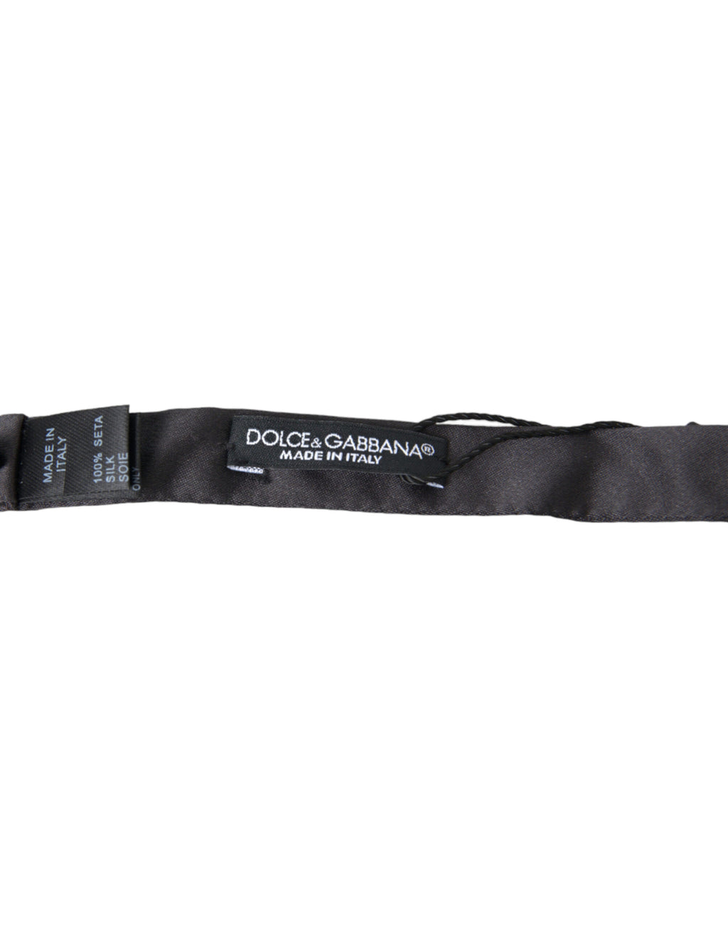 Dolce & Gabbana Dunkelgraue Seide Verstellbare Hals Männer Papillon Fliege