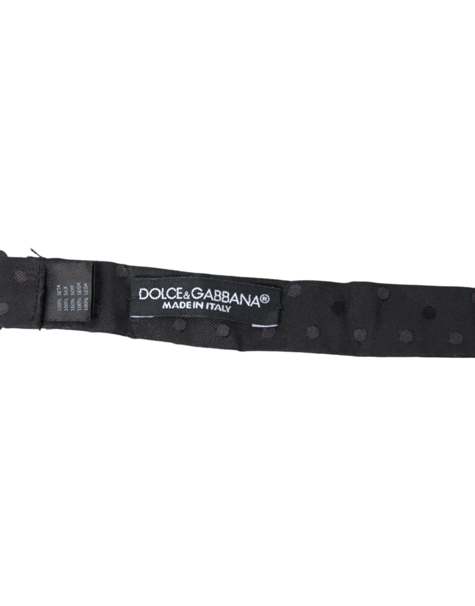 Dolce & Gabbana Graue Polka Dot Seide Verstellbare Hals Männer Papillon Fliege