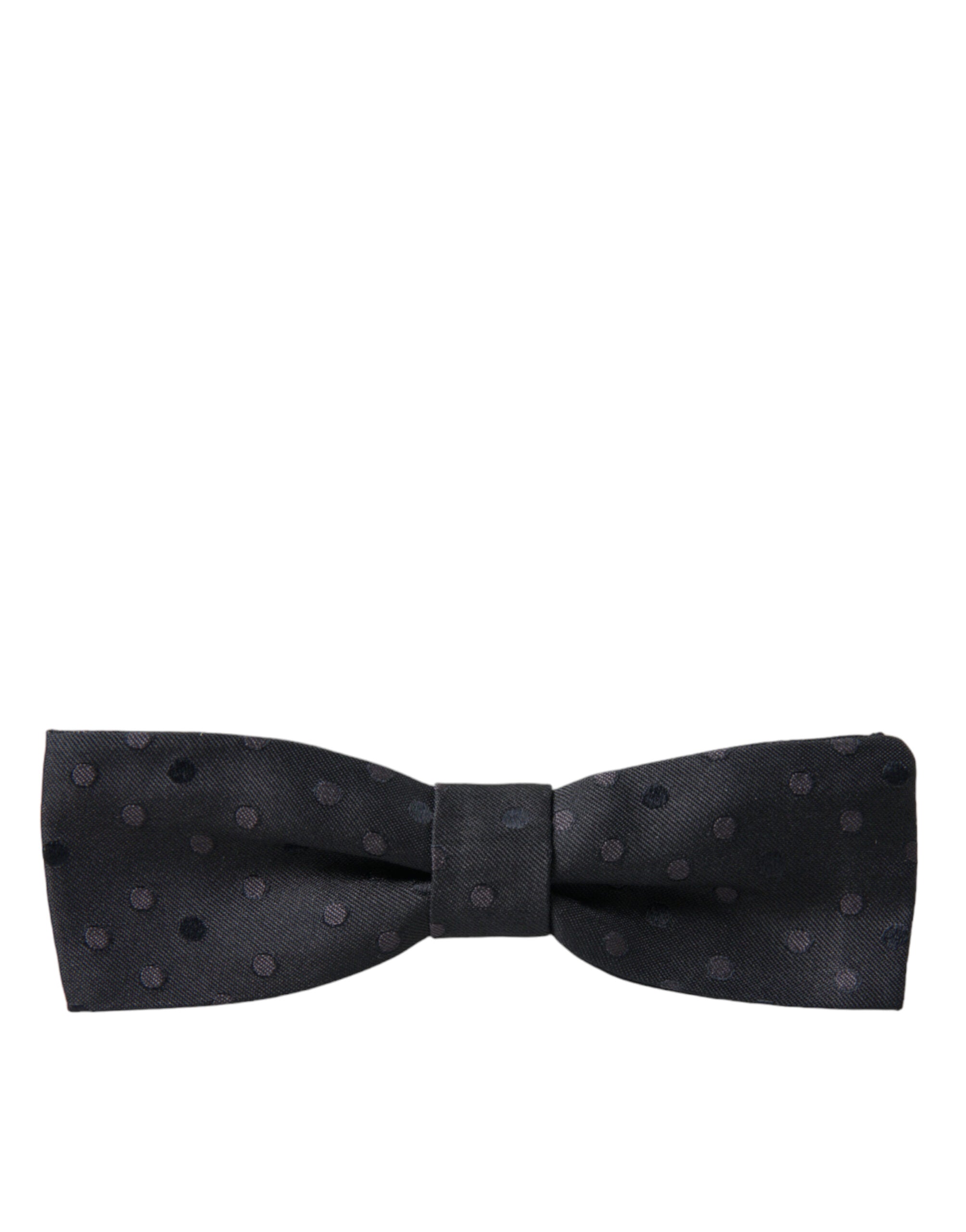 Dolce & Gabbana Graue Polka Dot Seide Verstellbare Hals Männer Papillon Fliege
