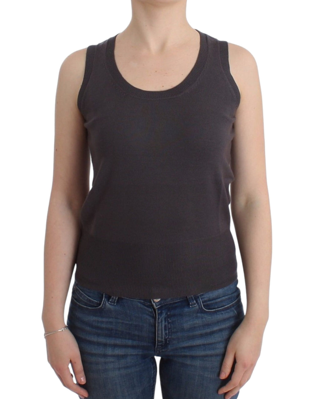 John Galliano Brown Knit Tank Top