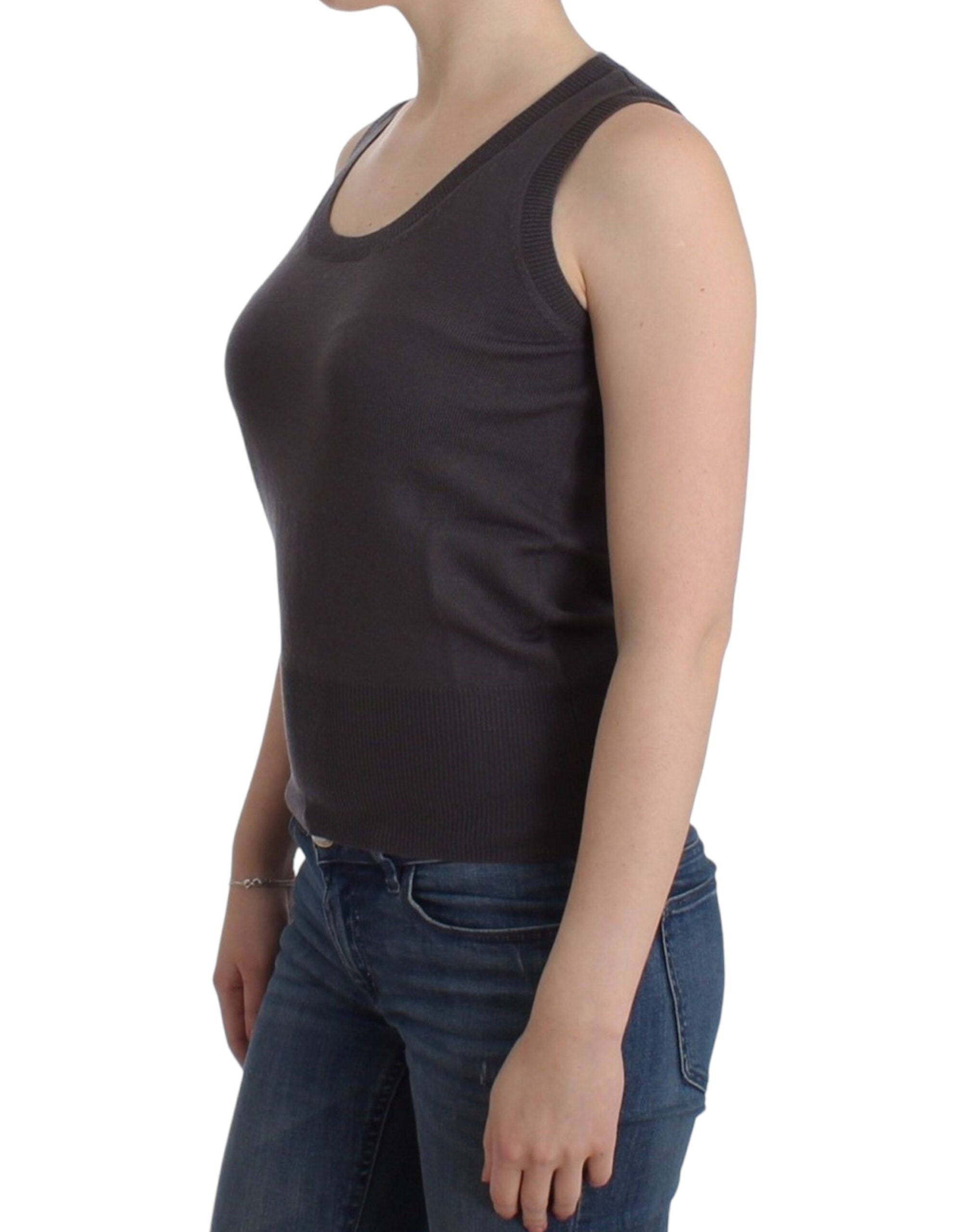 John Galliano Brown Knit Tank Top
