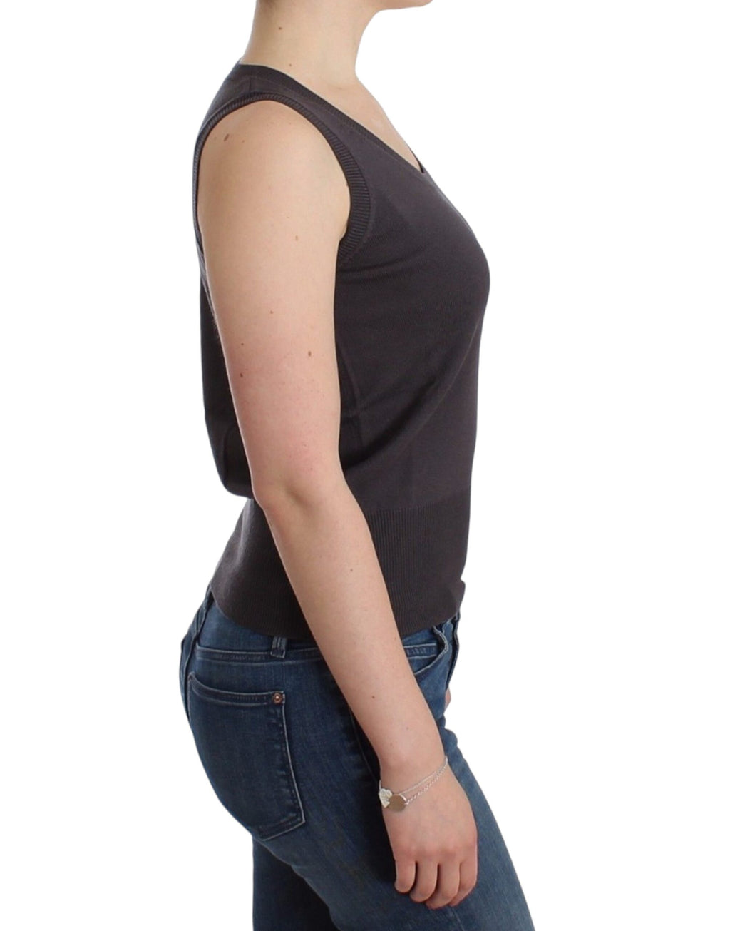 John Galliano Brown Knit Tank Top