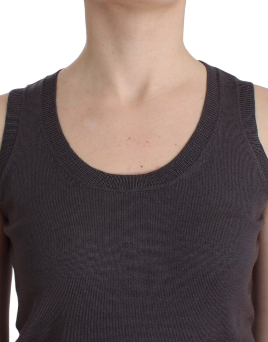 John Galliano Brown Knit Tank Top