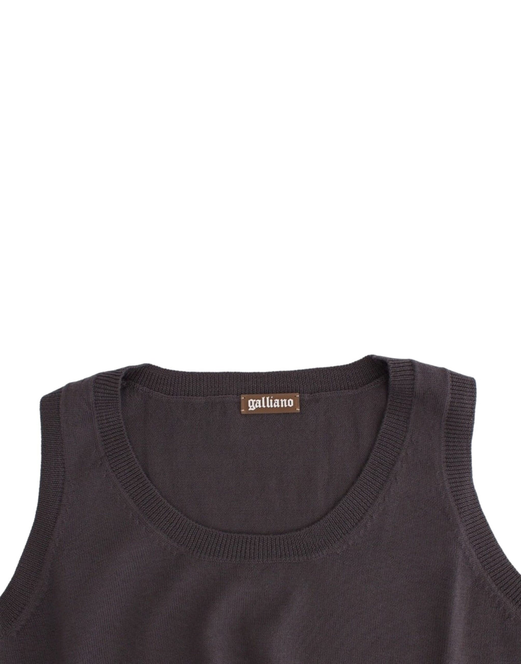 John Galliano Brown Knit Tank Top