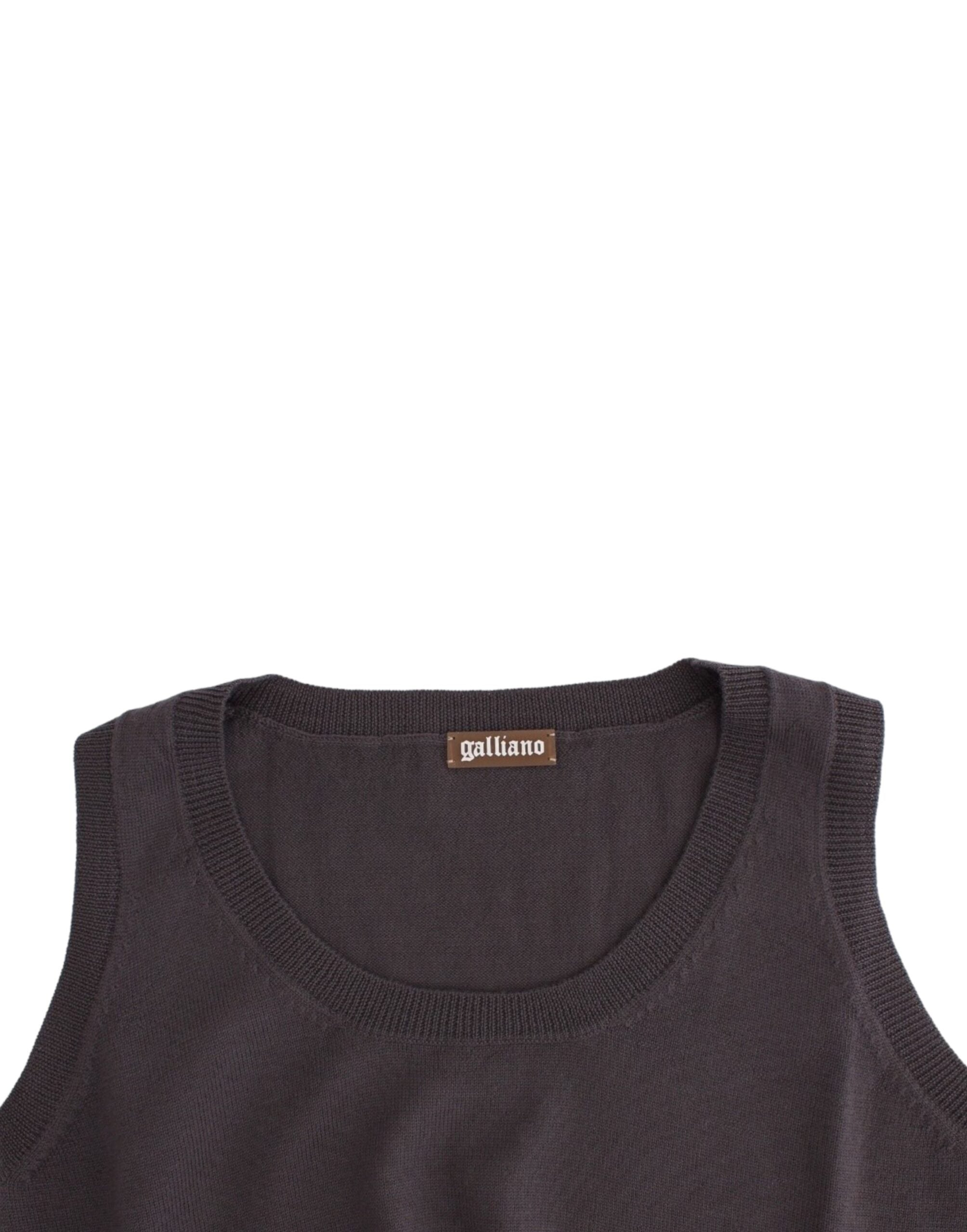 John Galliano Brown Knit Tank Top