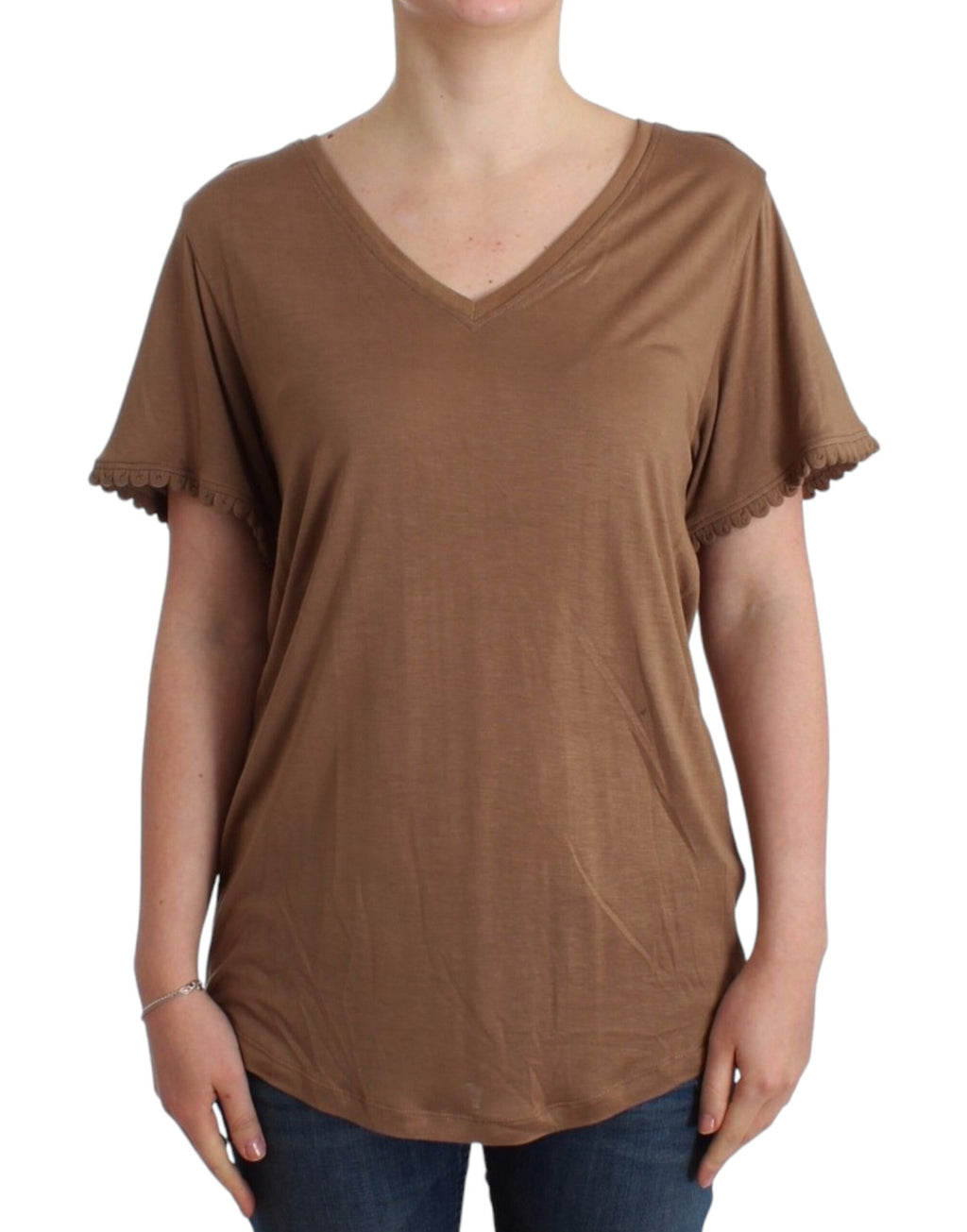 John Galliano Brown Short Sleeve Top