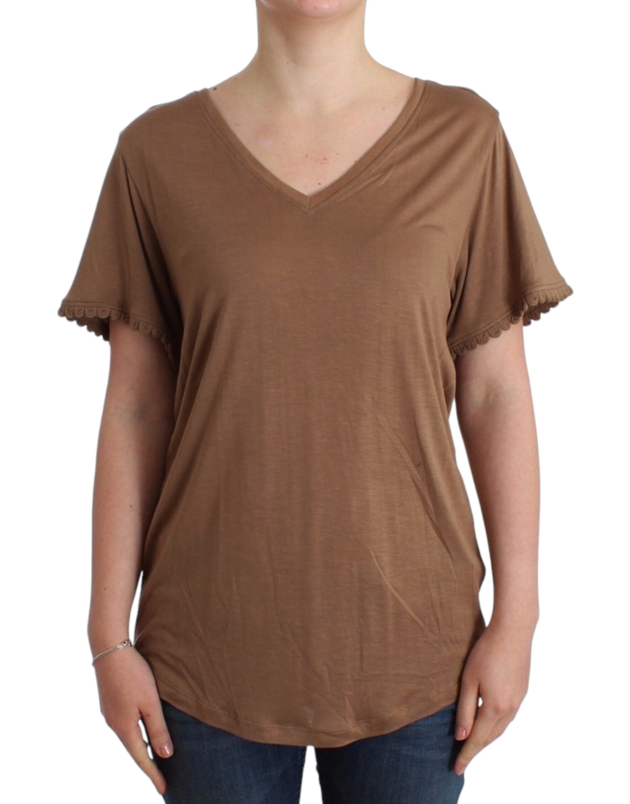 John Galliano Brown Short Sleeve Top