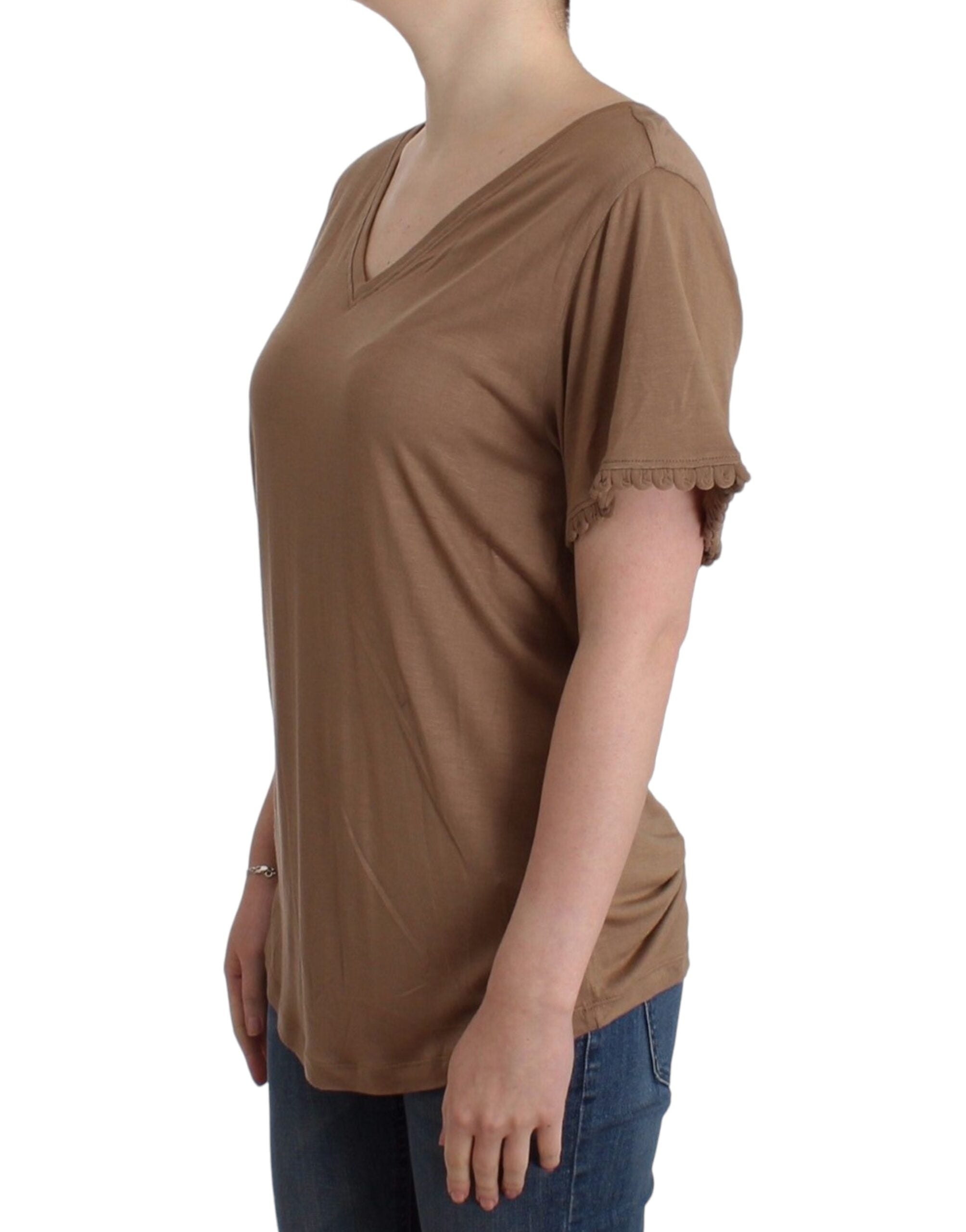 John Galliano Brown Short Sleeve Top