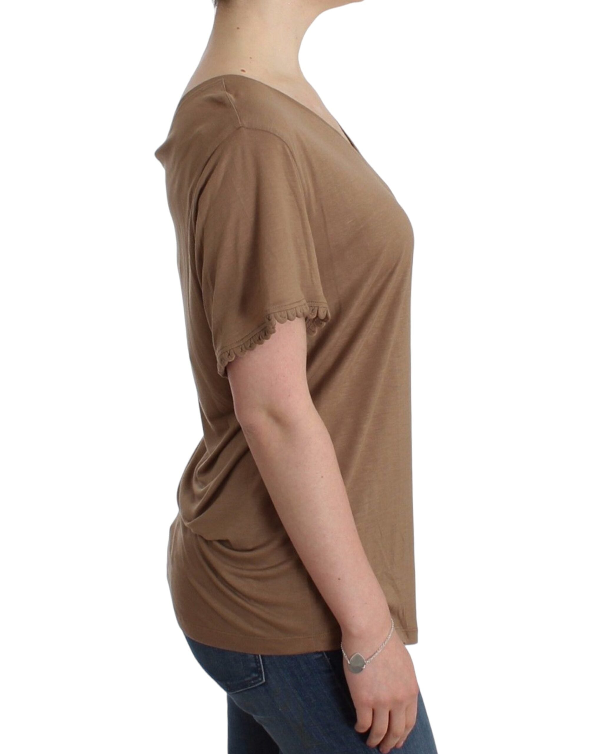 John Galliano Brown Short Sleeve Top
