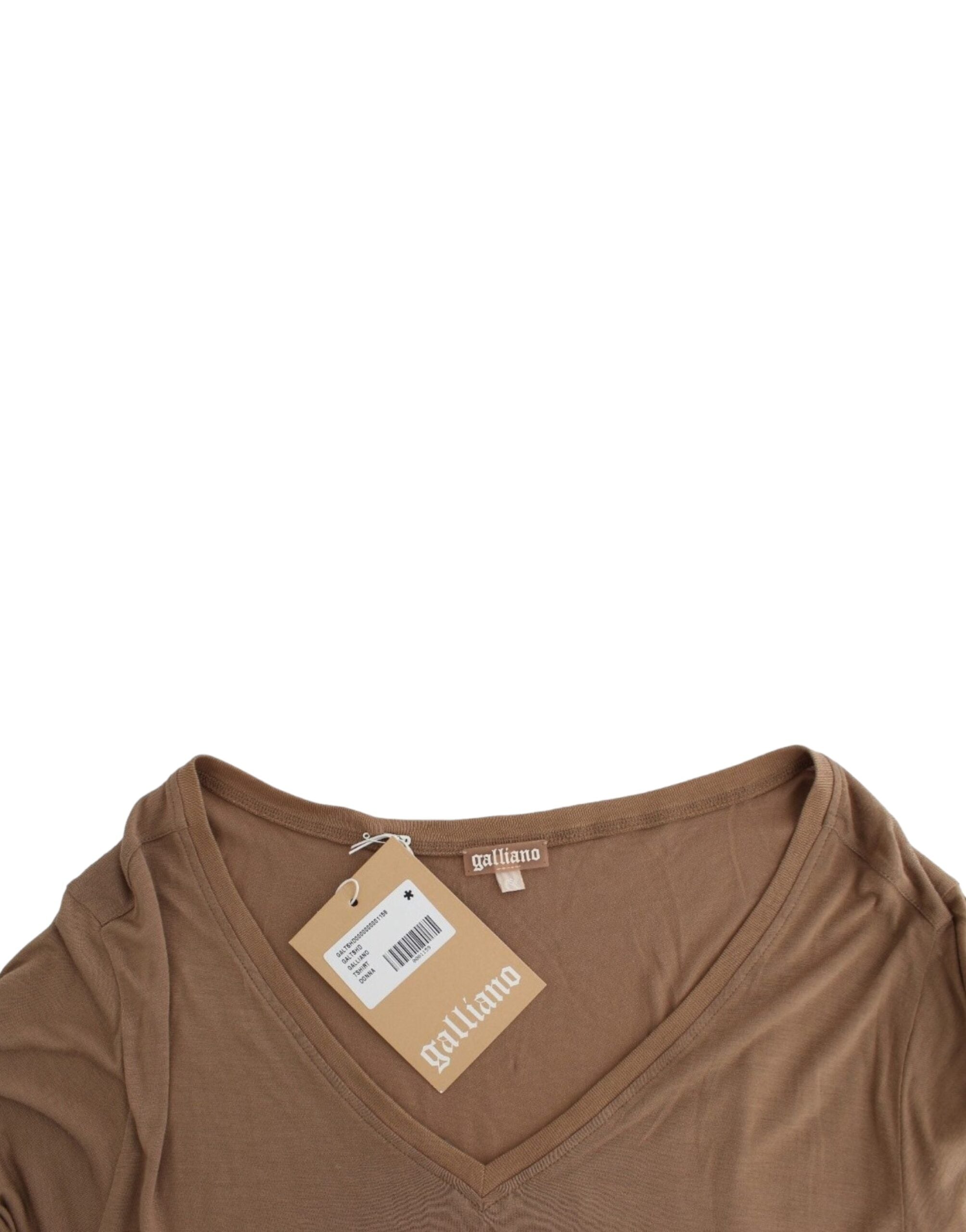 John Galliano Brown Short Sleeve Top