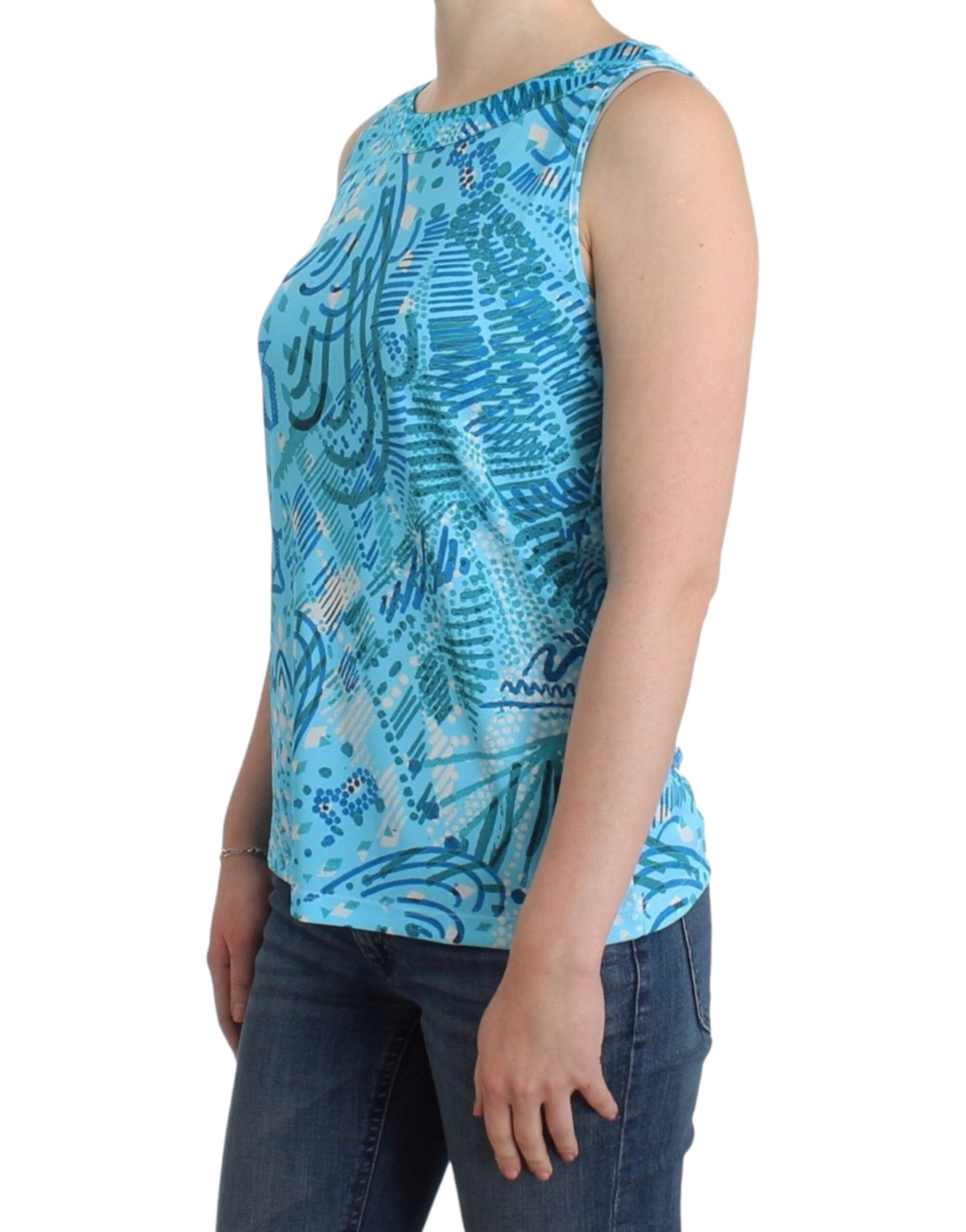 John Galliano Blau bedrucktes Tank-Top