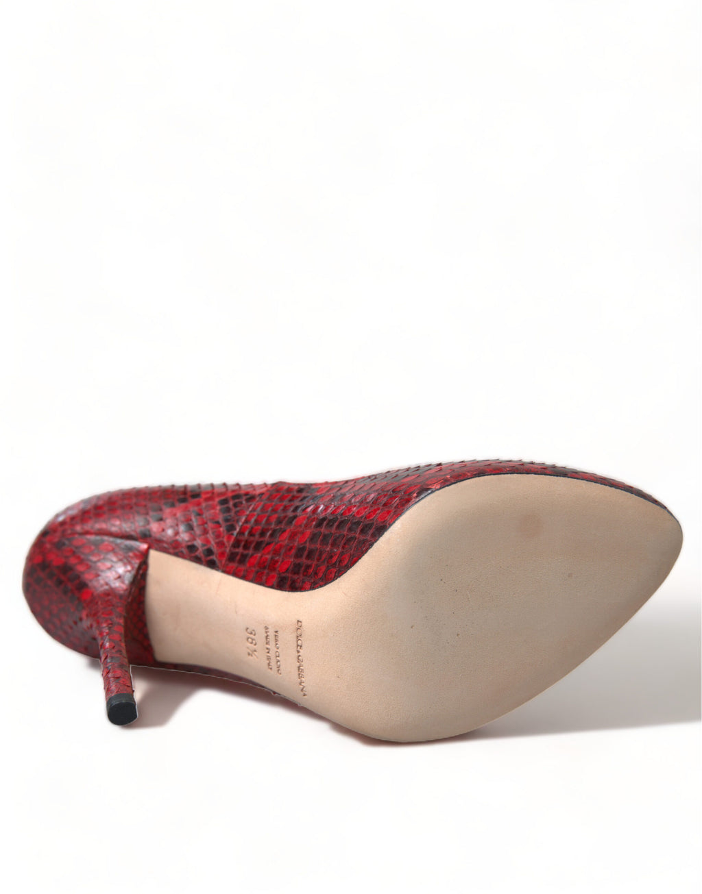 Dolce & Gabbana Red Ayers Leather Lace-Up Sock Pumps Shoes