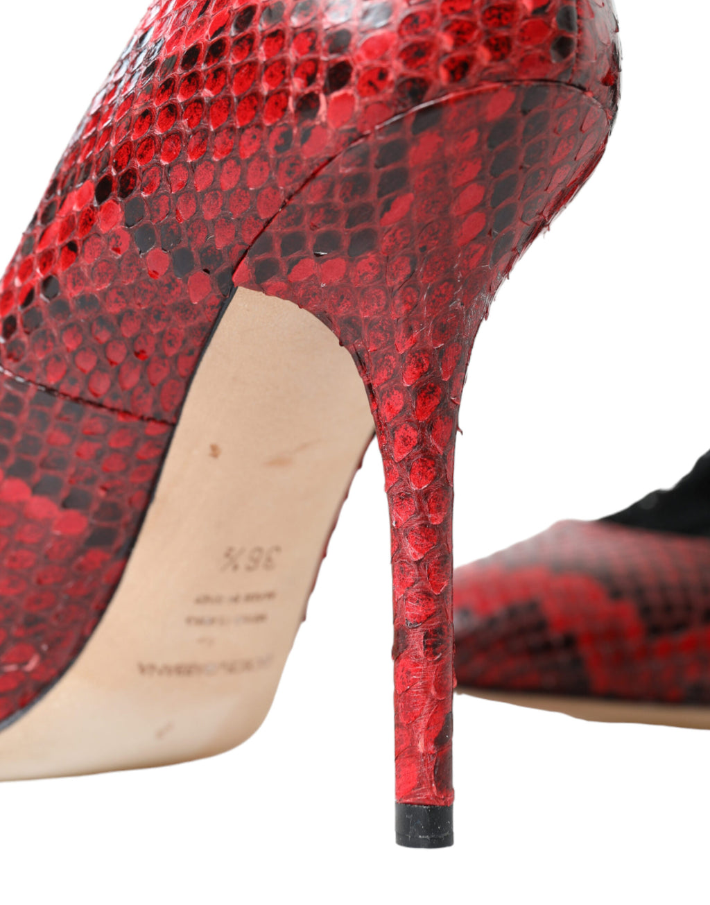 Dolce & Gabbana Red Ayers Leather Lace-Up Sock Pumps Shoes