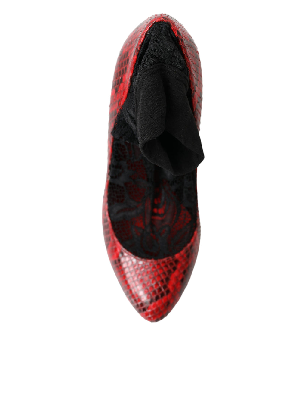 Dolce & Gabbana Red Ayers Leather Lace-Up Sock Pumps Shoes