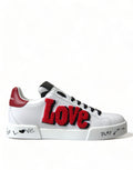 Dolce & Gabbana Weiß Love Patch Portofino Klassische Turnschuhe Schuhe