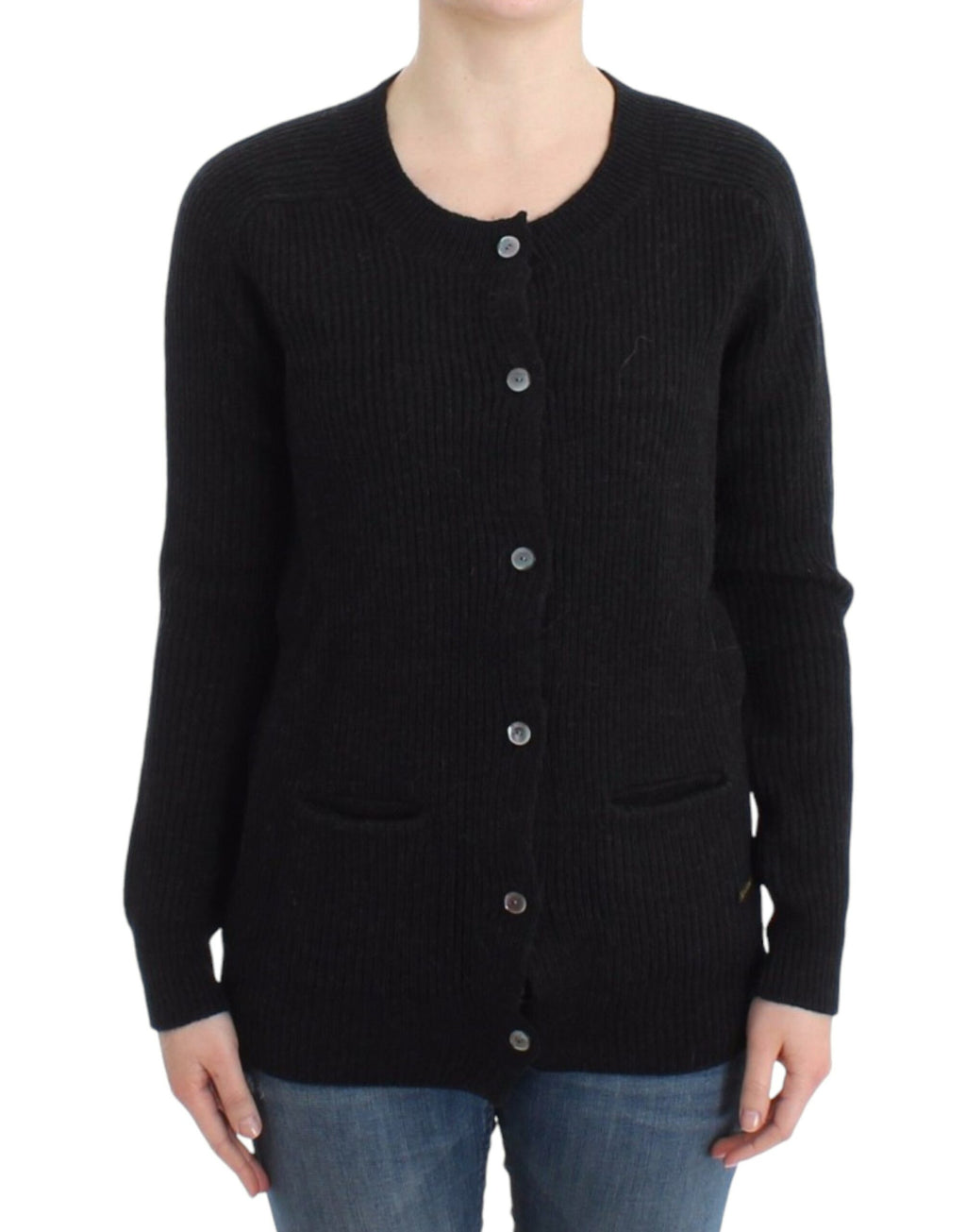 John Galliano Schwarze Wollstrickjacke